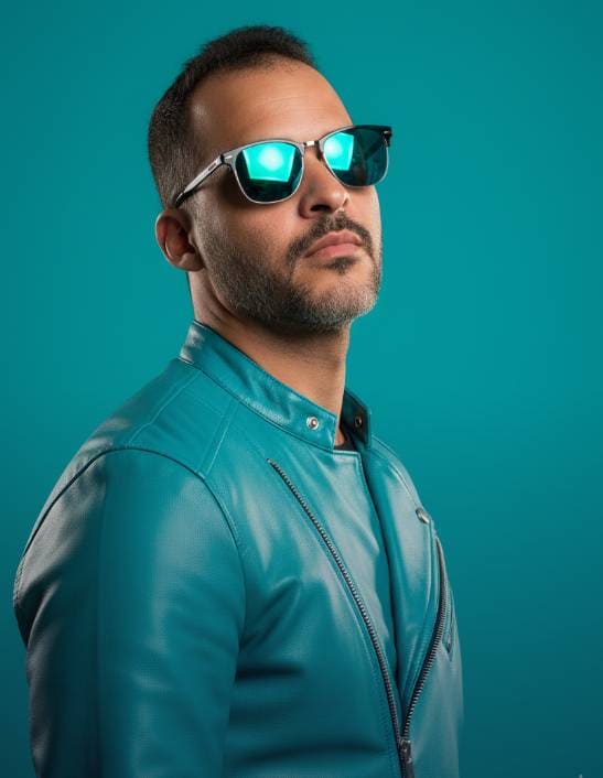 Foto estilosa de homem com jaqueta de couro