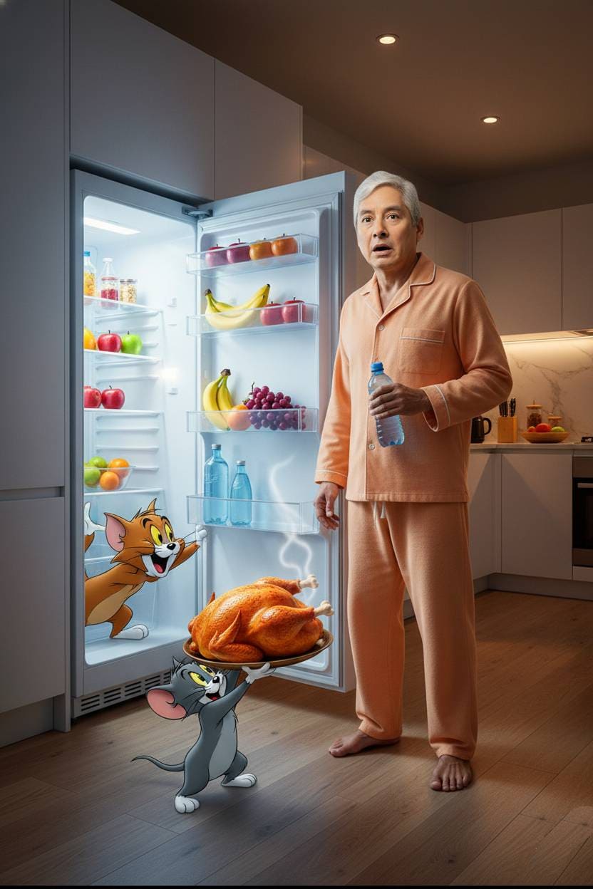 Hombre con Tom y Jerry