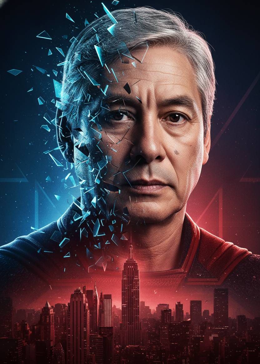 Superhero with a determined expression