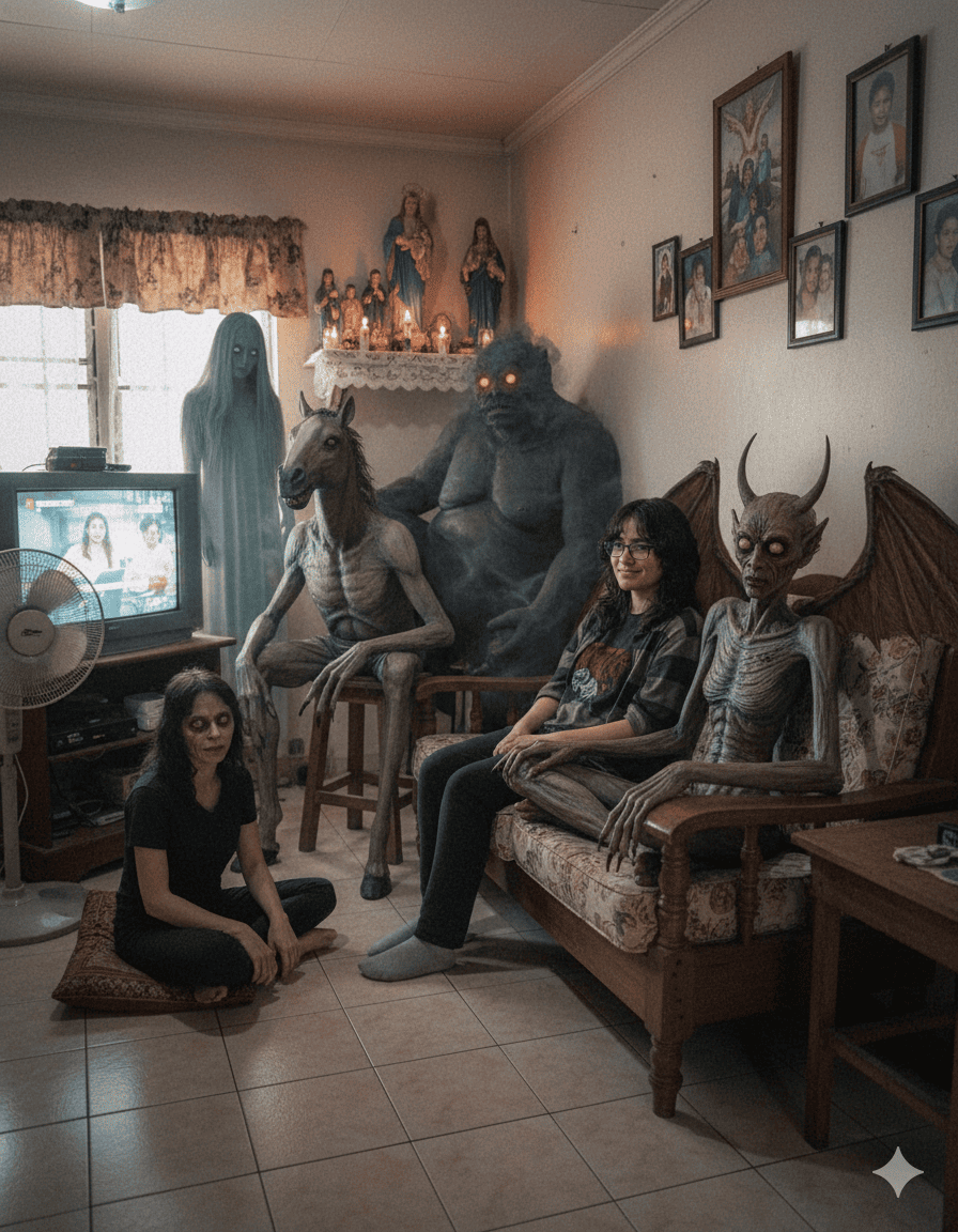 Viendo Televisión con criaturas