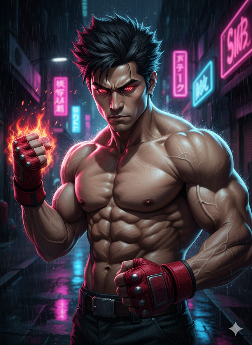 Puño de Fuego Neón