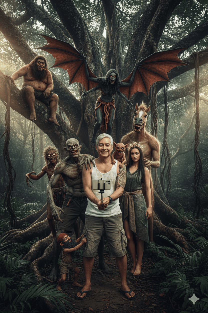 Selfie with creatures