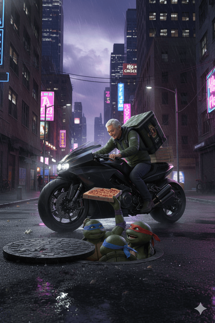 Pizza for Three Teenage Mutant Ninja Turtles