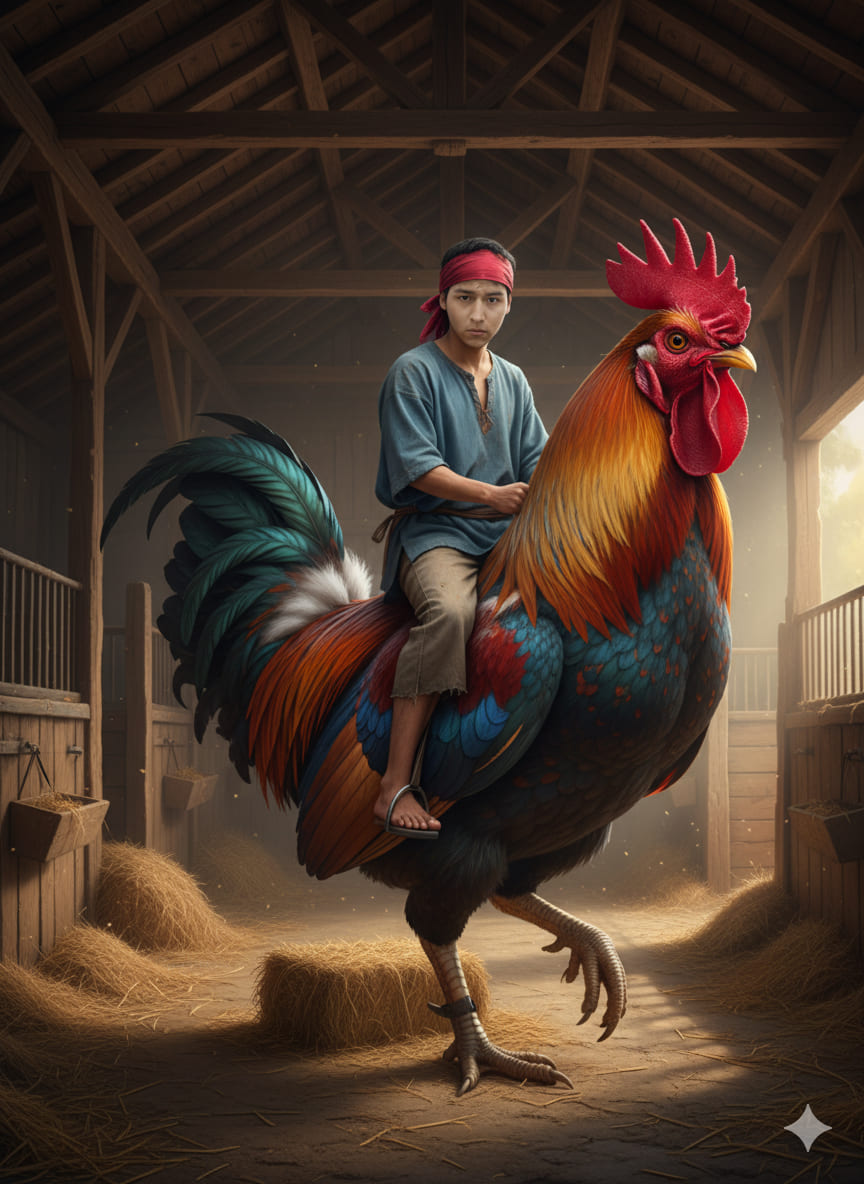El Jinete del Gallo Gigante