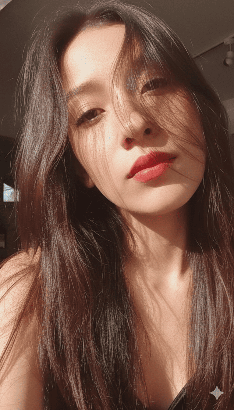 Mujer tomando selfie