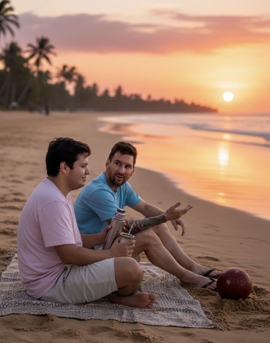 Mate en la playa 