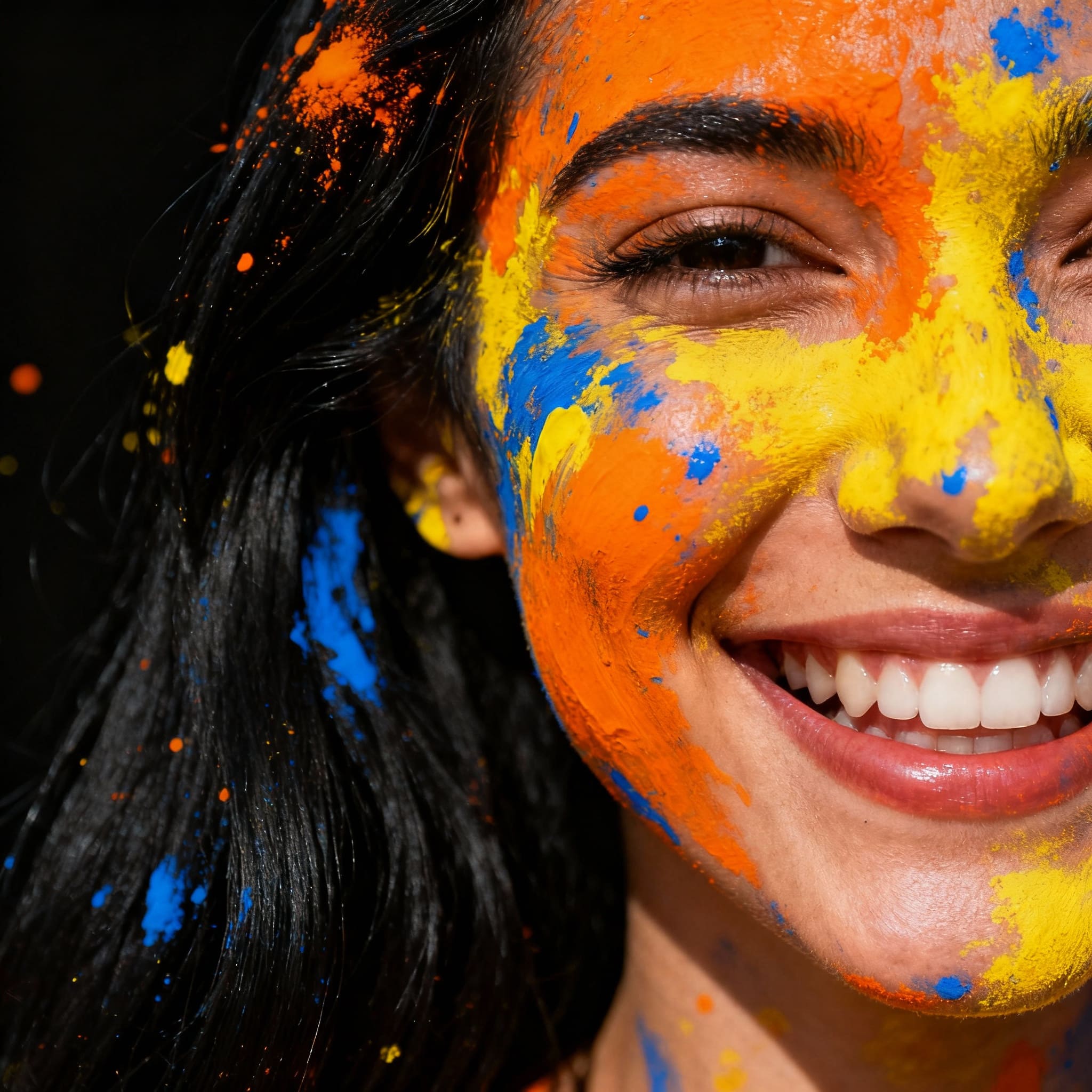 Rostro en Explosión de Color