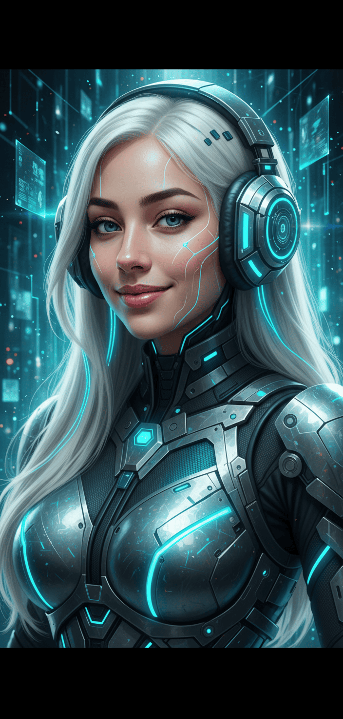 Belleza futurista iluminada