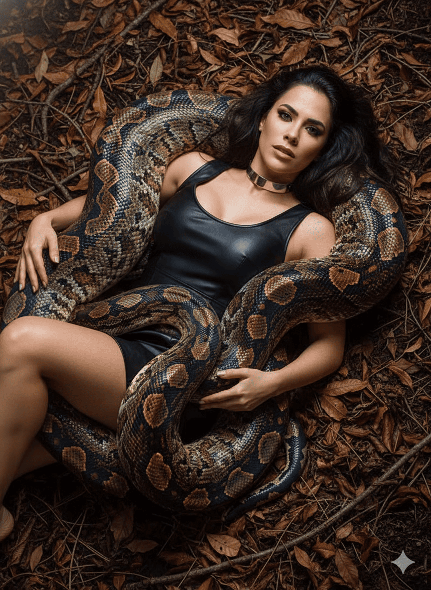 Python around her body