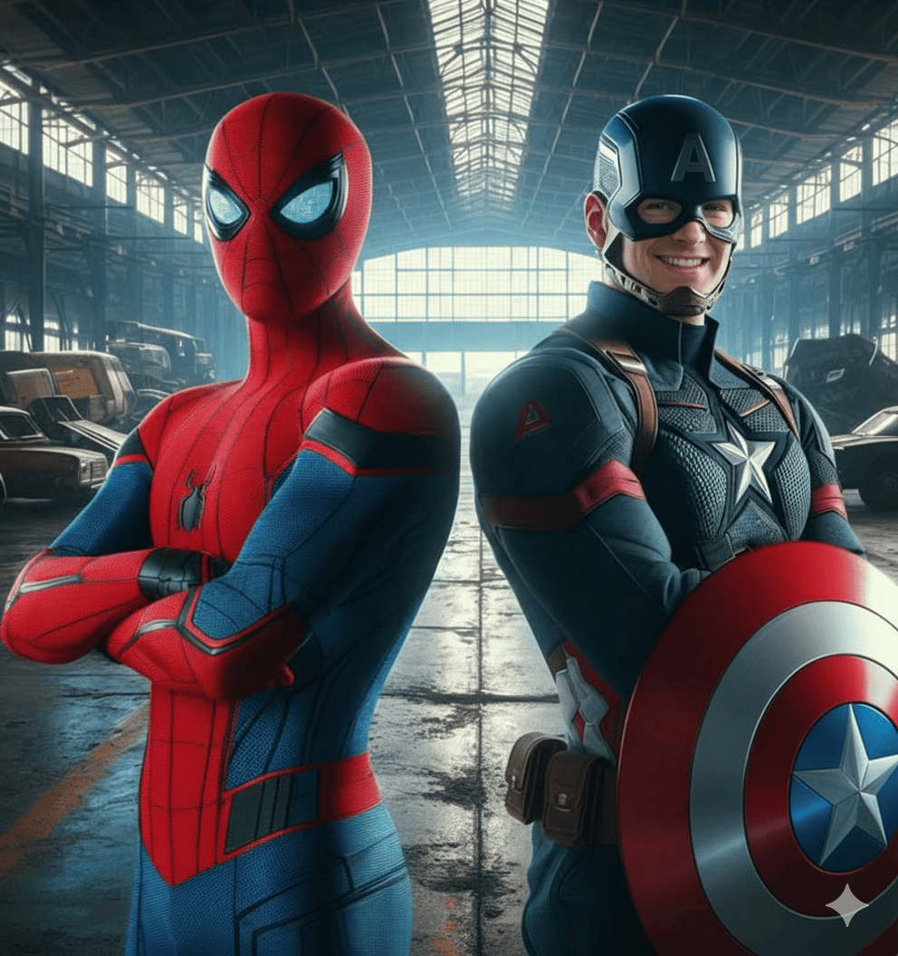 Capitan America y Spiderman