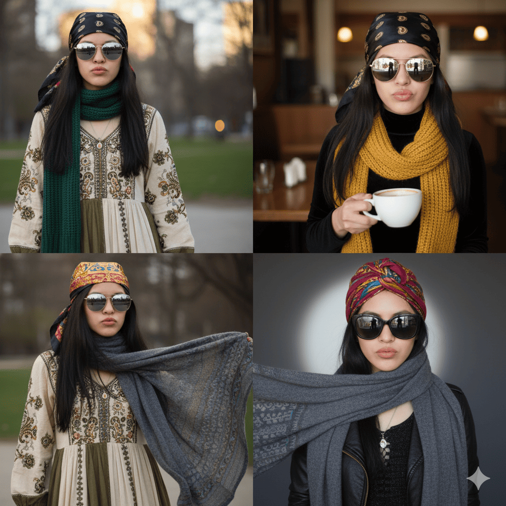 Chica joven con bufanda