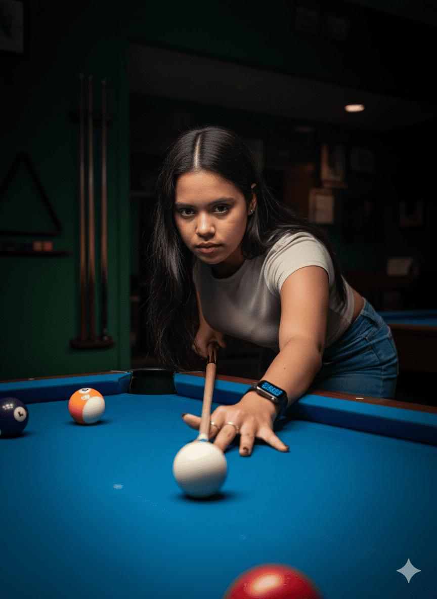 Retrato en un billar