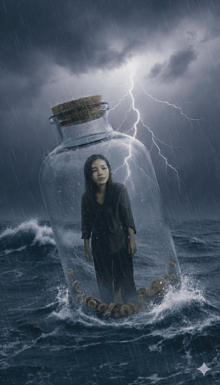 El miedo atrapado en la tormenta