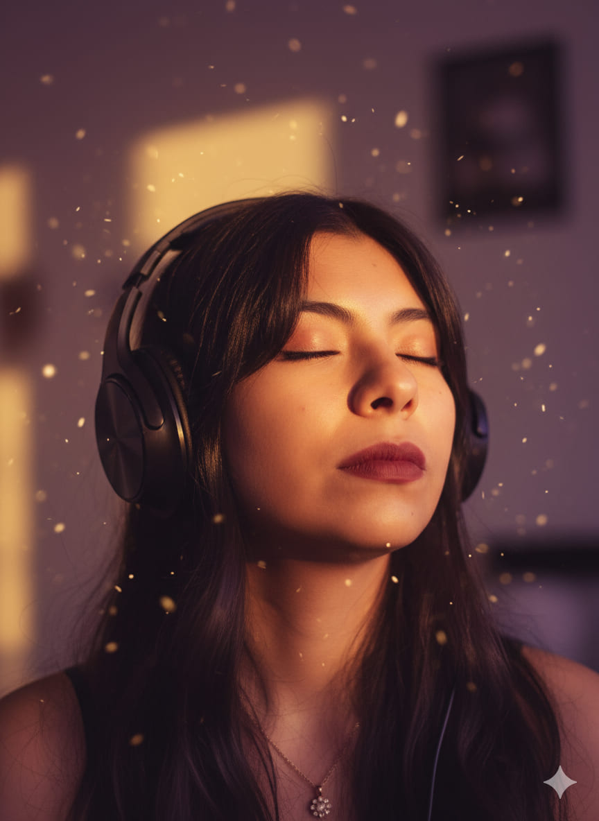 Chica escuchando música 