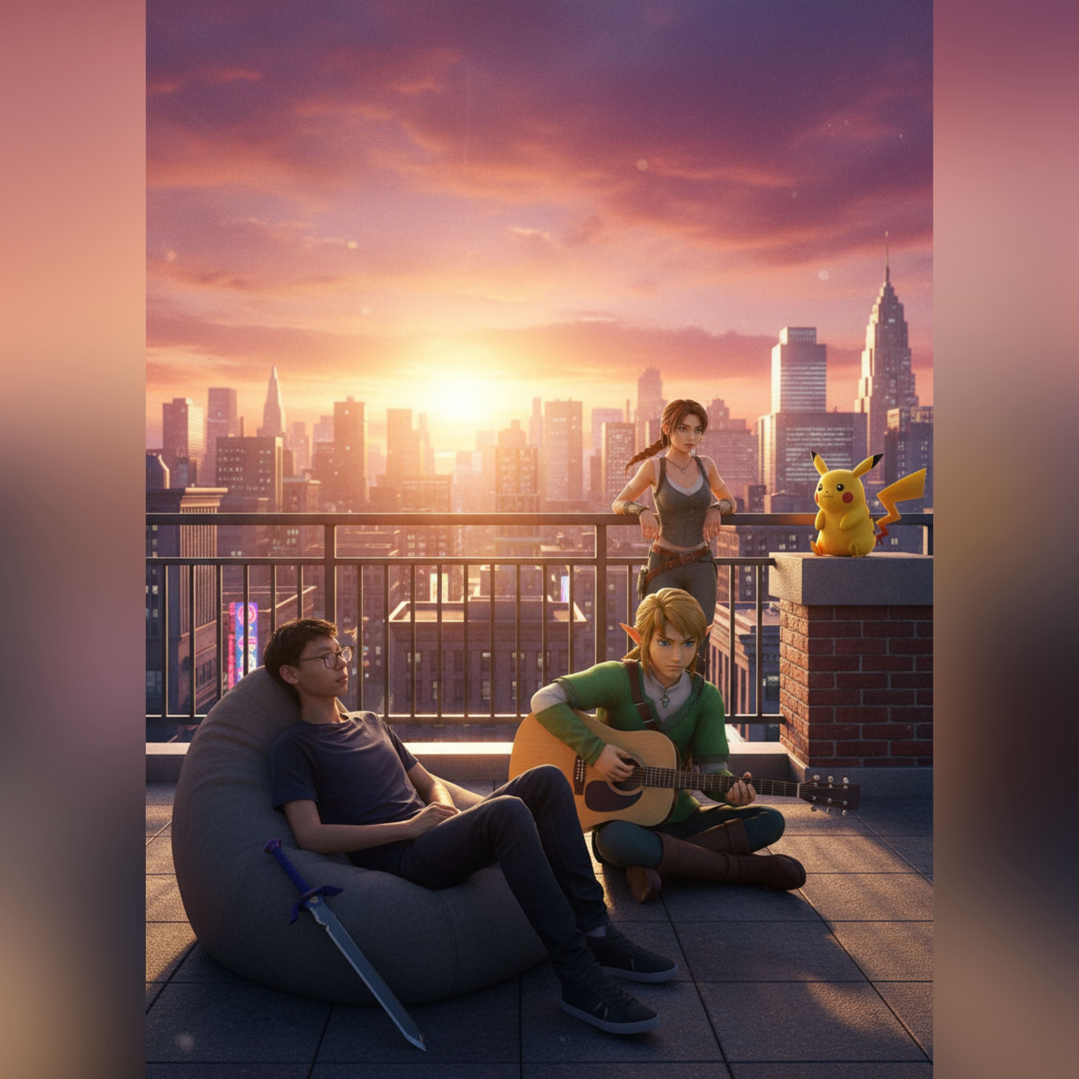 Rooftop Hangout – Sunset Glow