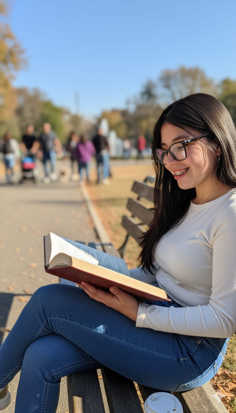 Sentada en el parque