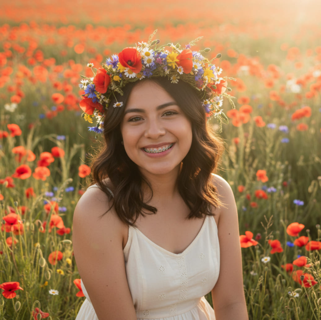 Mujer con flores 
