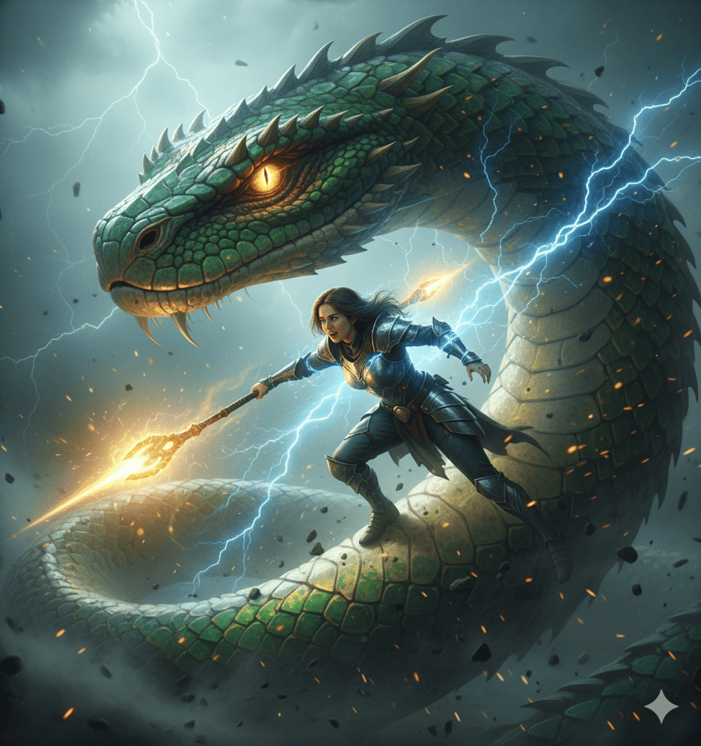 Pelea con una criatura mística 