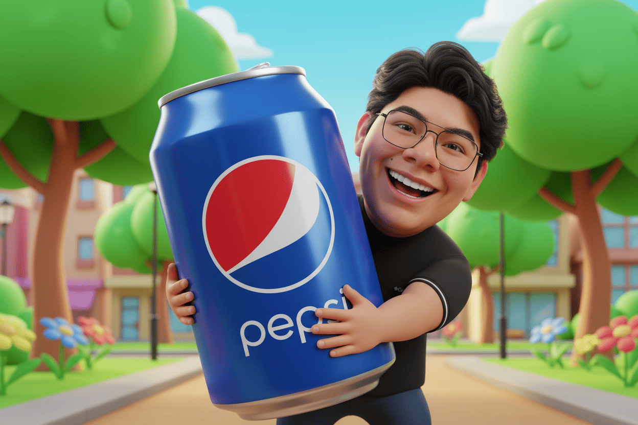 abrazando a una pepsi 