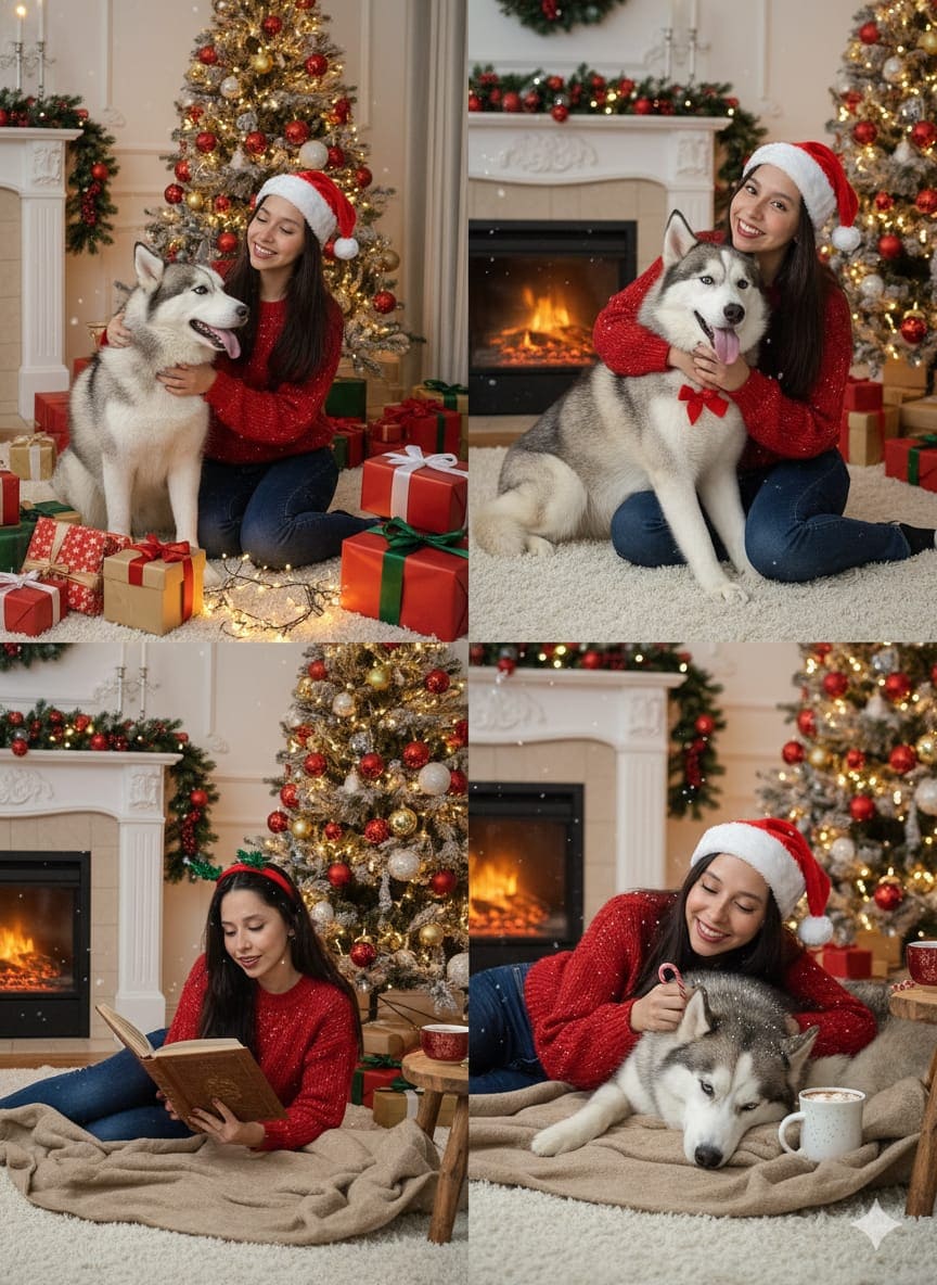 Sesión de foto con un cachorro Husky 