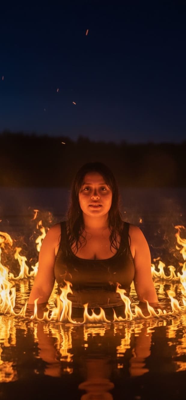 Mujer en llamas 