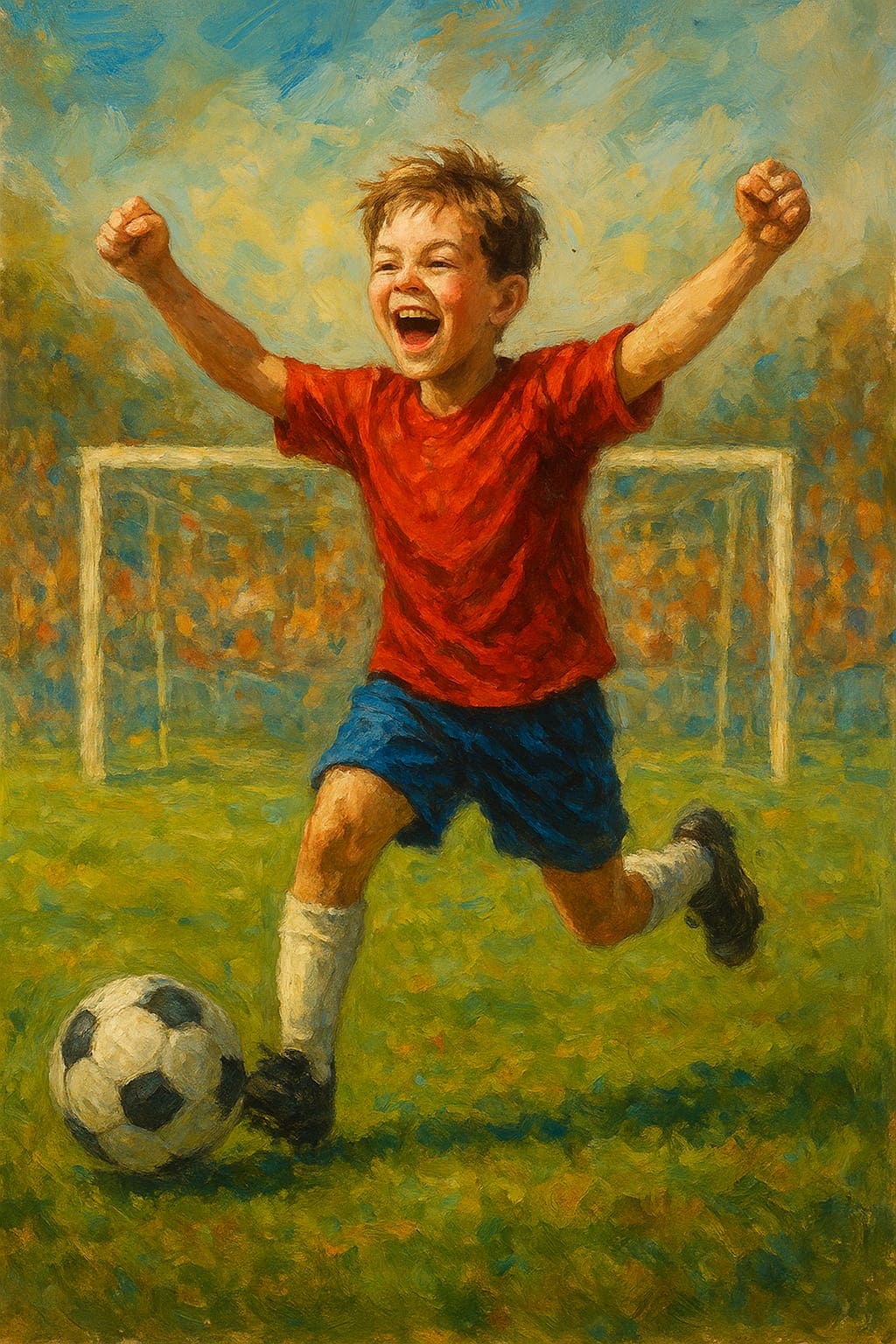 NIÑO DEDICANDO UN GOL