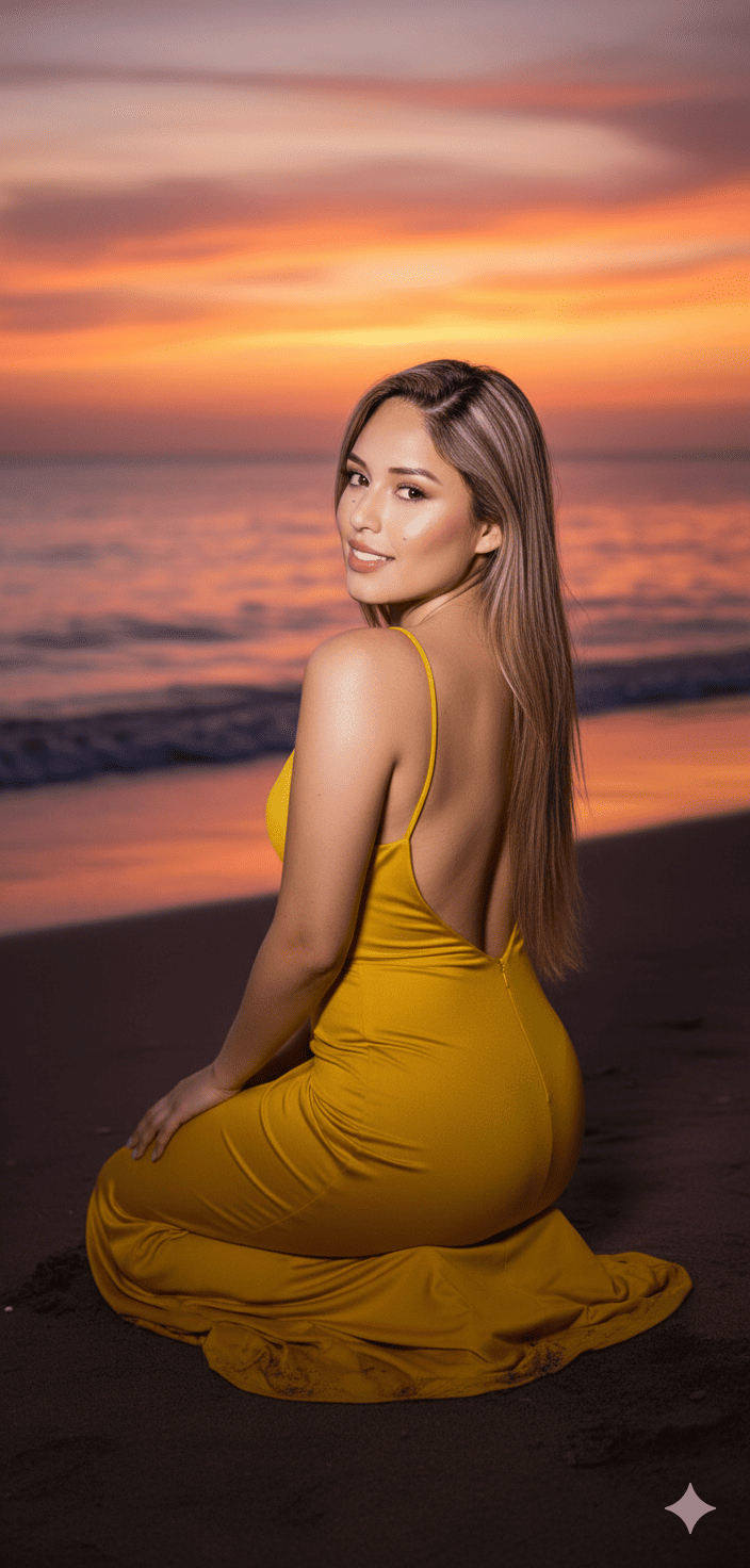 Glamurosa en el atardecer