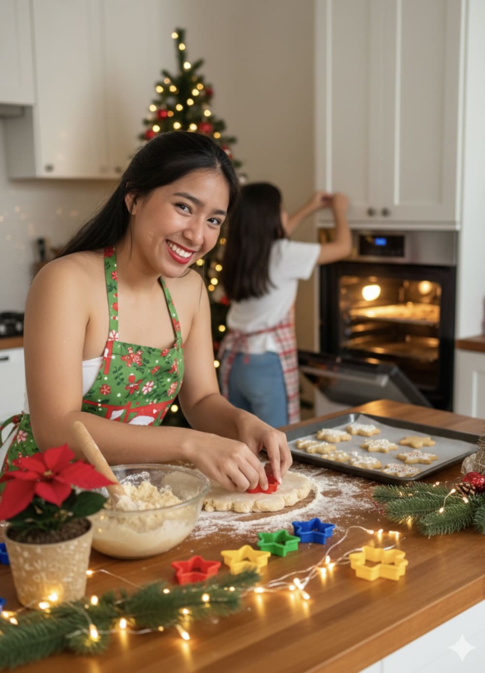 Cocinando galletas navideña 