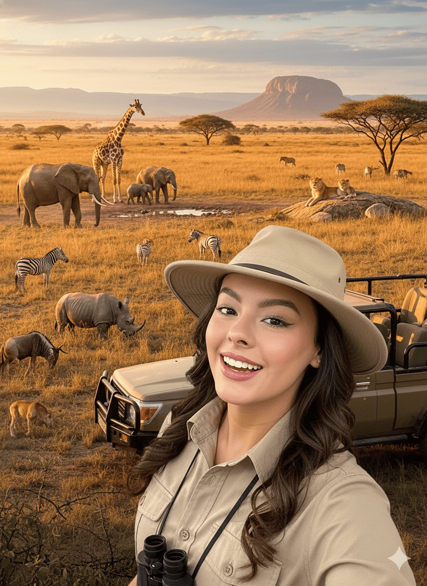 Anely en el Safari 