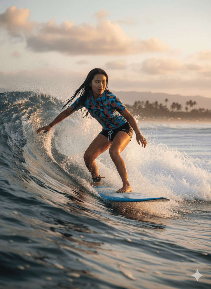 Nadando sobre las olas