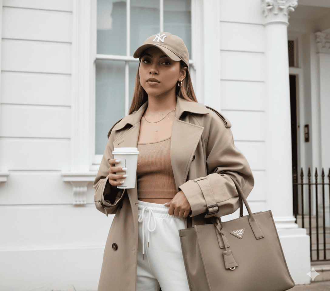 Chica con café en la mano 