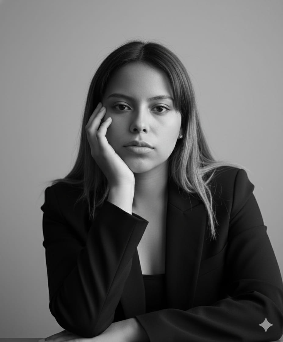 Retrato artístico en blanco y negro
