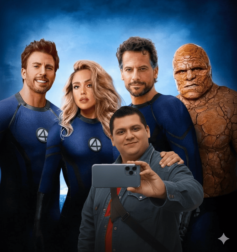 los 4 fanasticos junto a Paolo