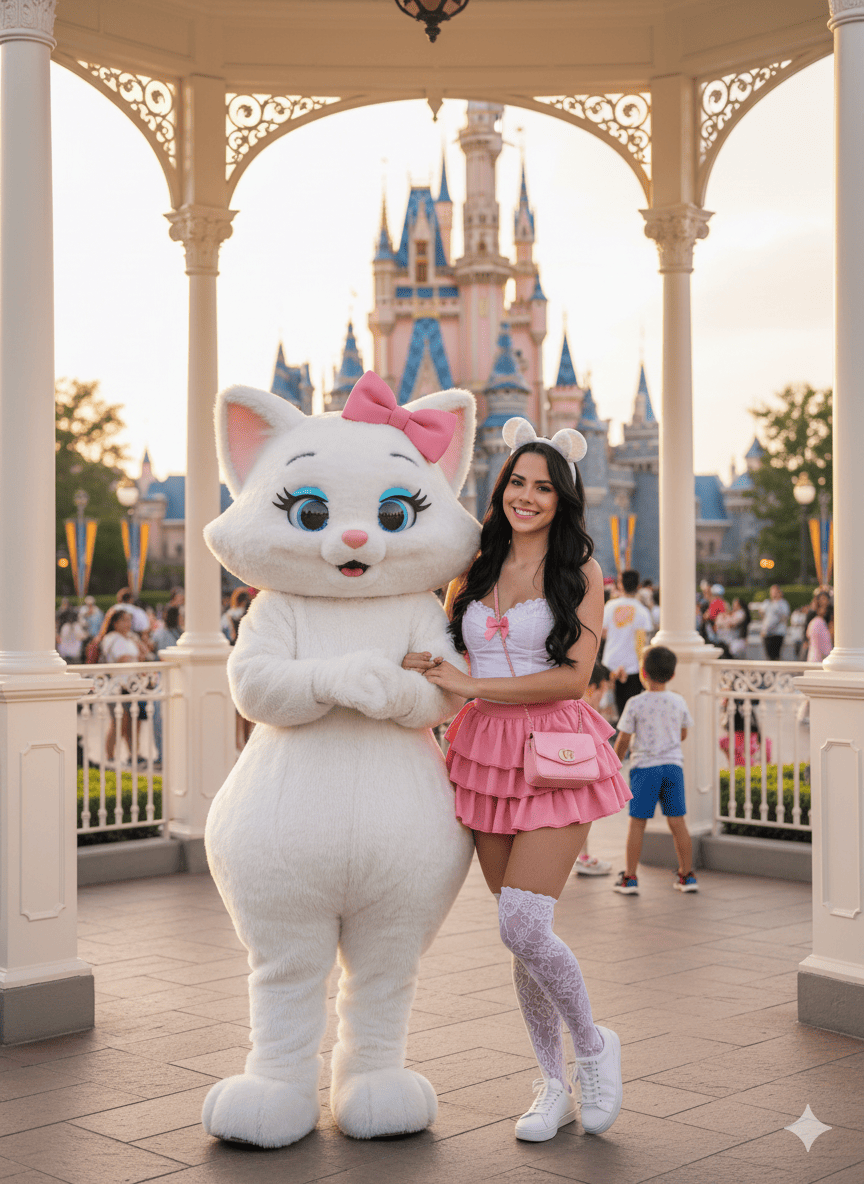 A girl and a white cat 