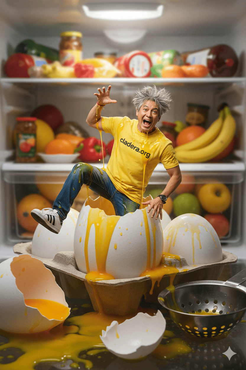 Inside an egg carton