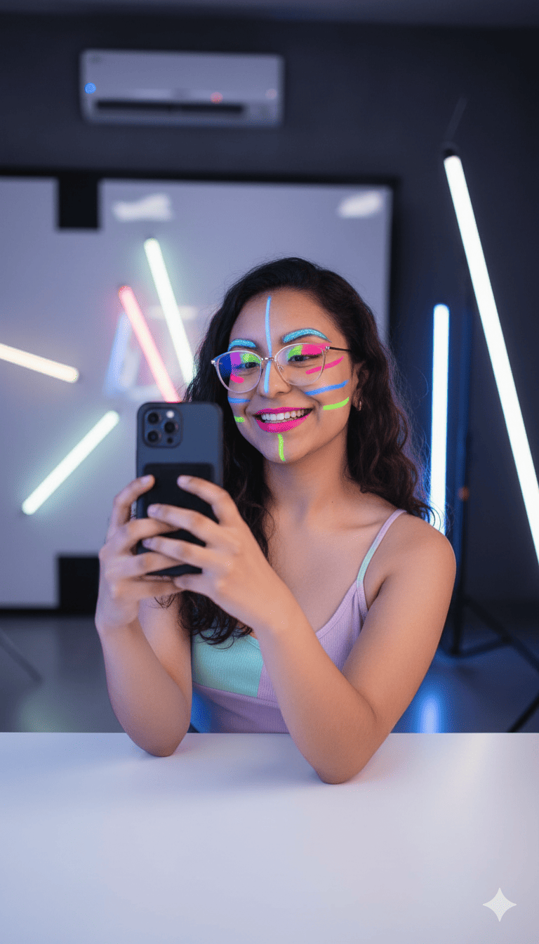 Chica creando contenido para RRSS