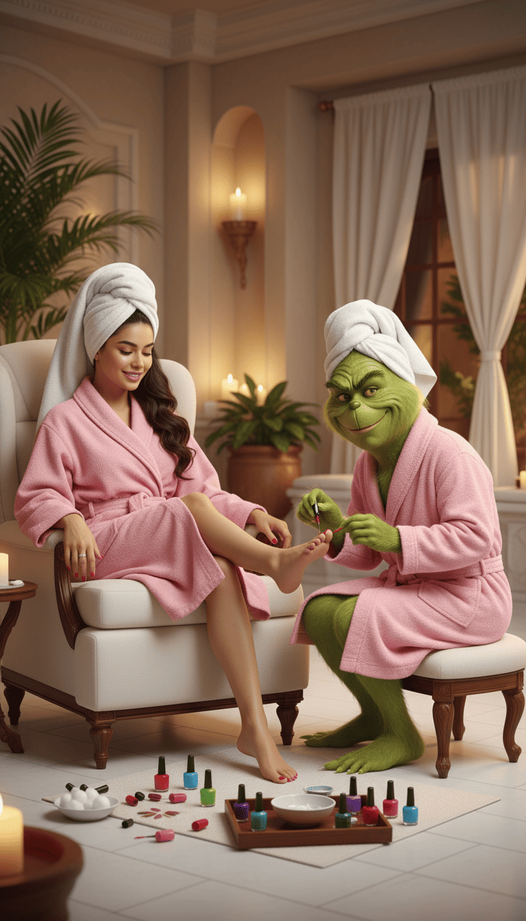 Spa divertido con el Grinch