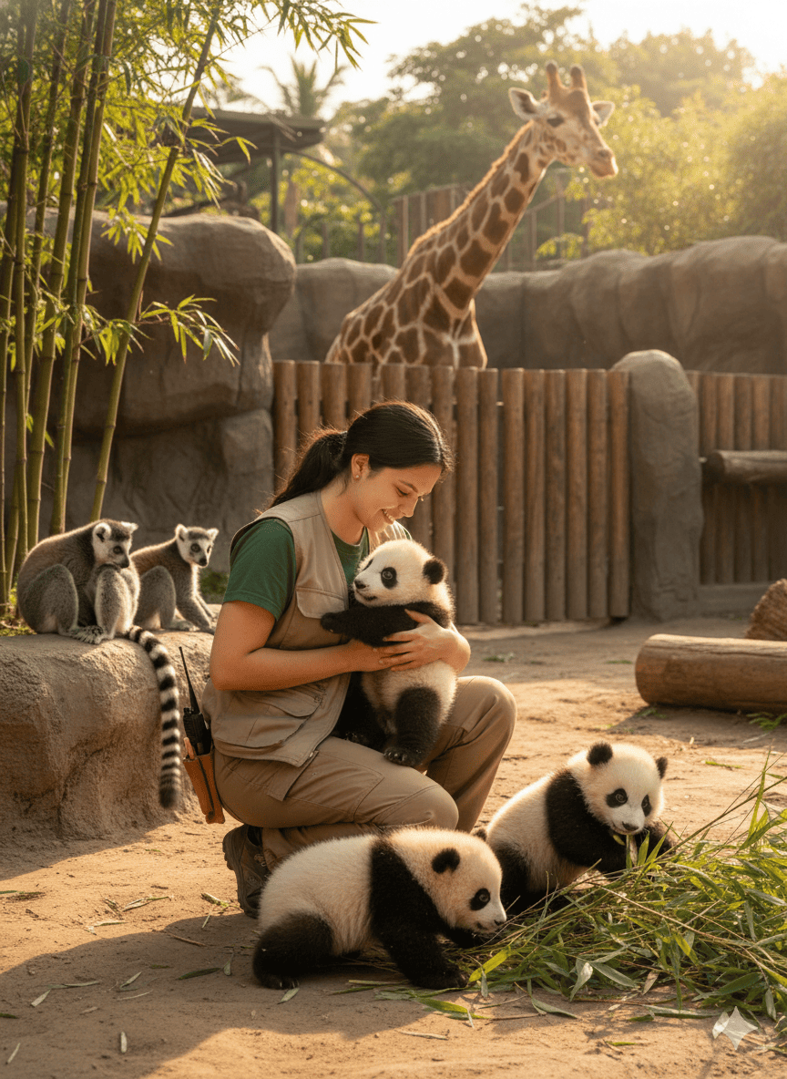 Estilo ayudante de zoologico 