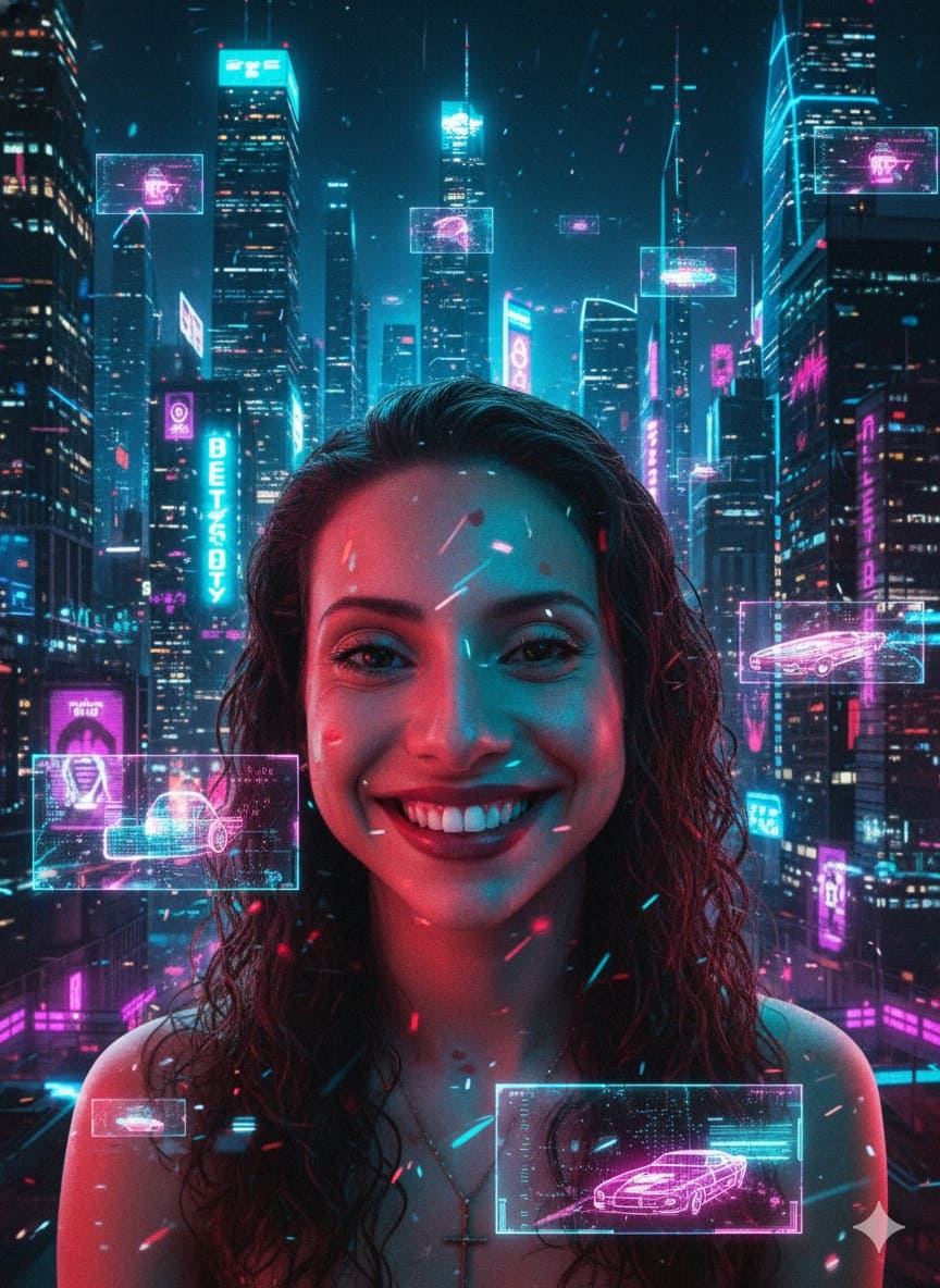 Ciudad Cyberpunk al Atardecer