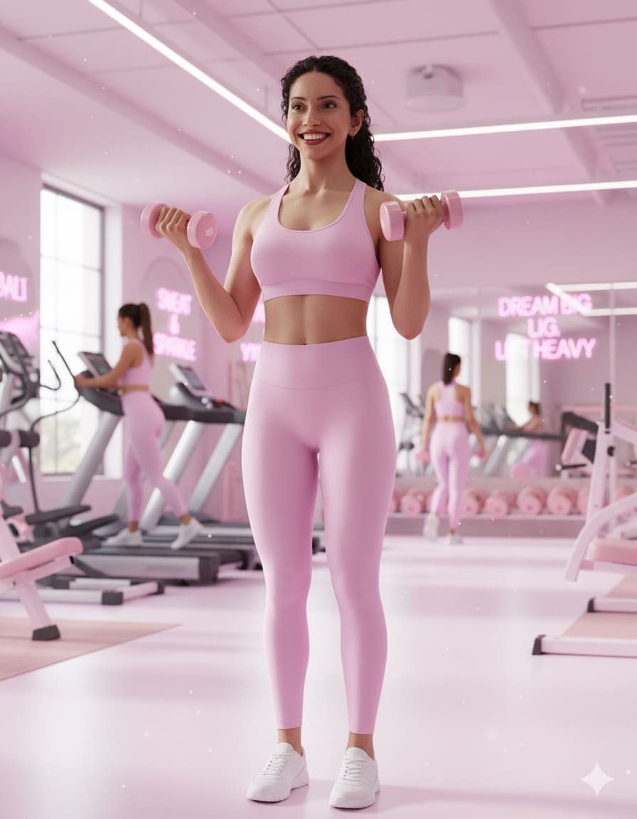 Gym Estético Rosa Pastel