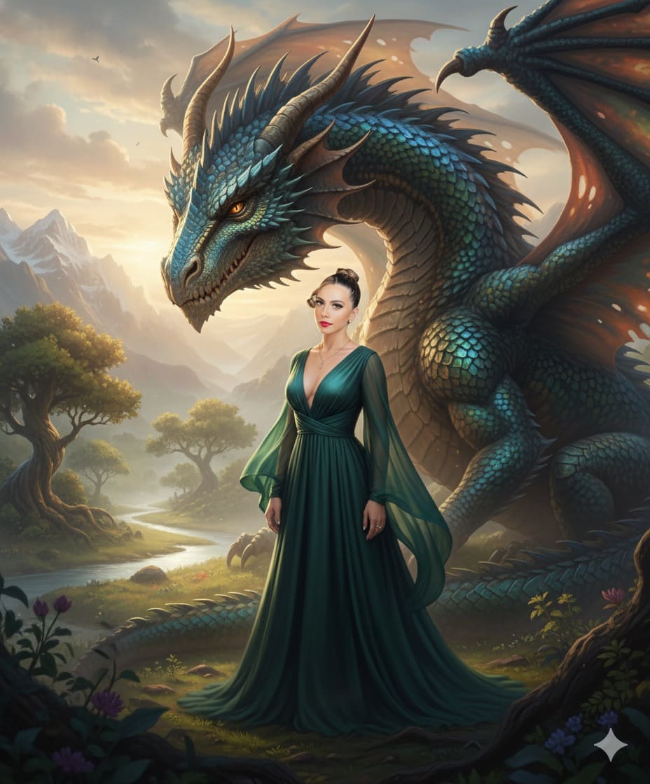 Dragón Hiperrealista Detrás