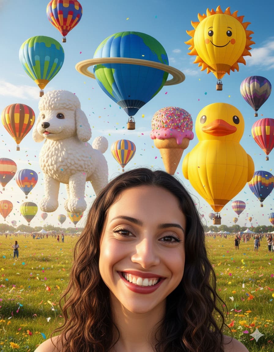 En un Festival de Globos Gigantes”