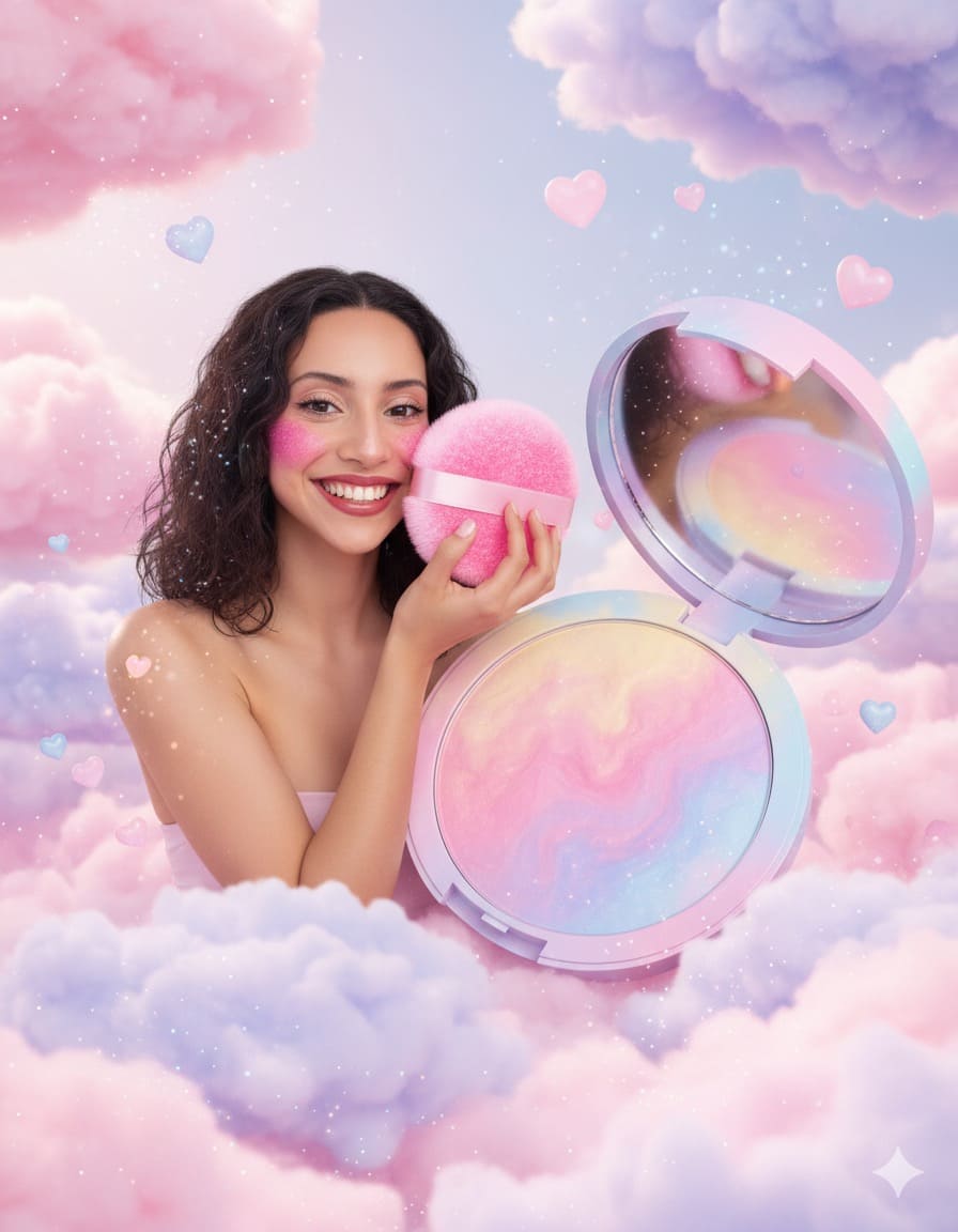 “Beauty influencer en un mundo de colores pastel