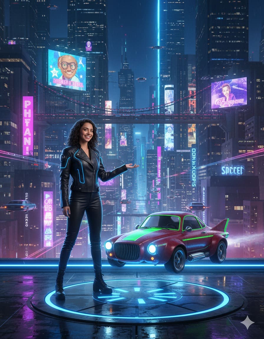 Ofreciendo un auto volador divertido”