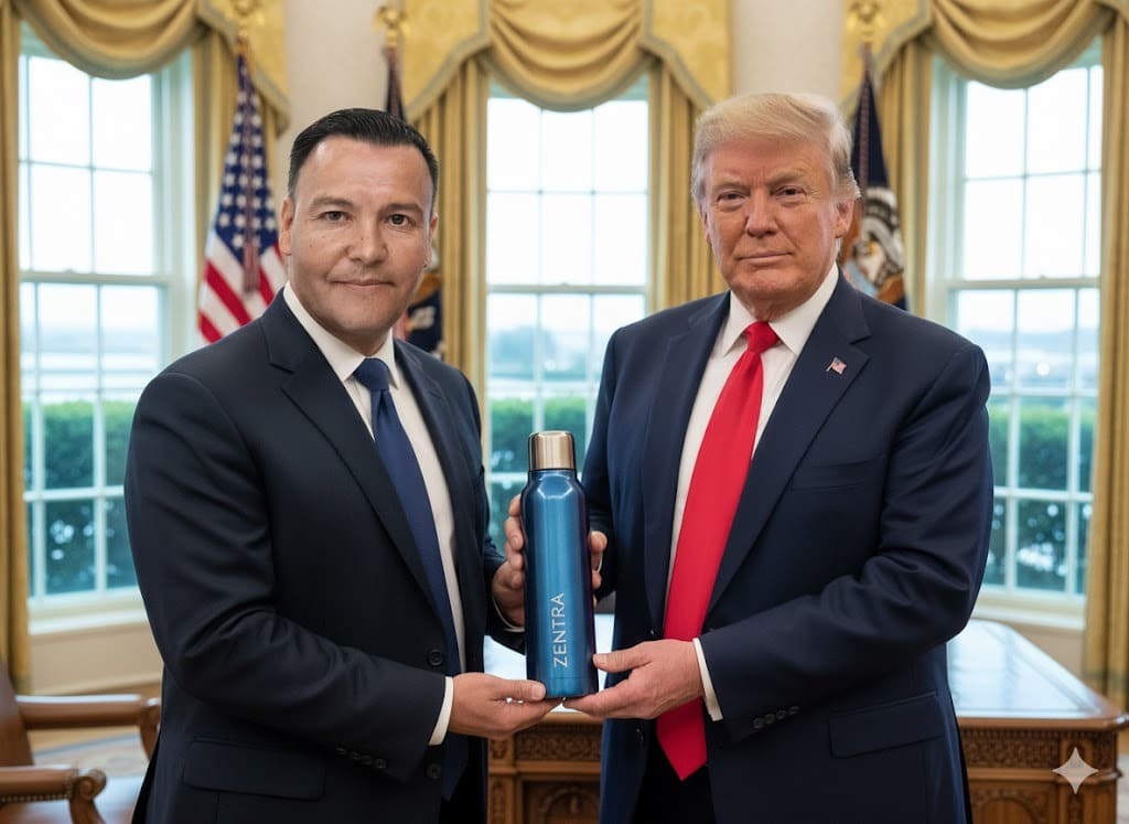 Regalando Termo a Donald Trump