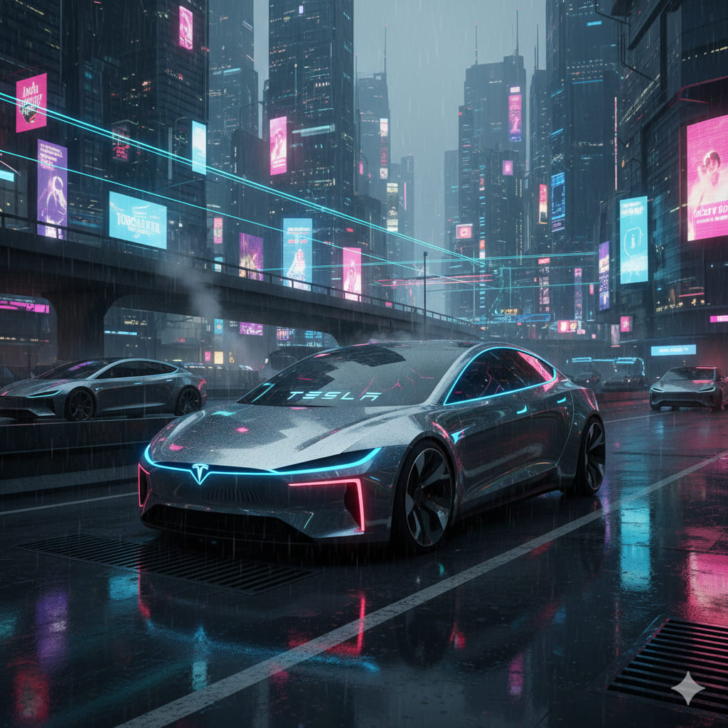 Tesla cyberpunk