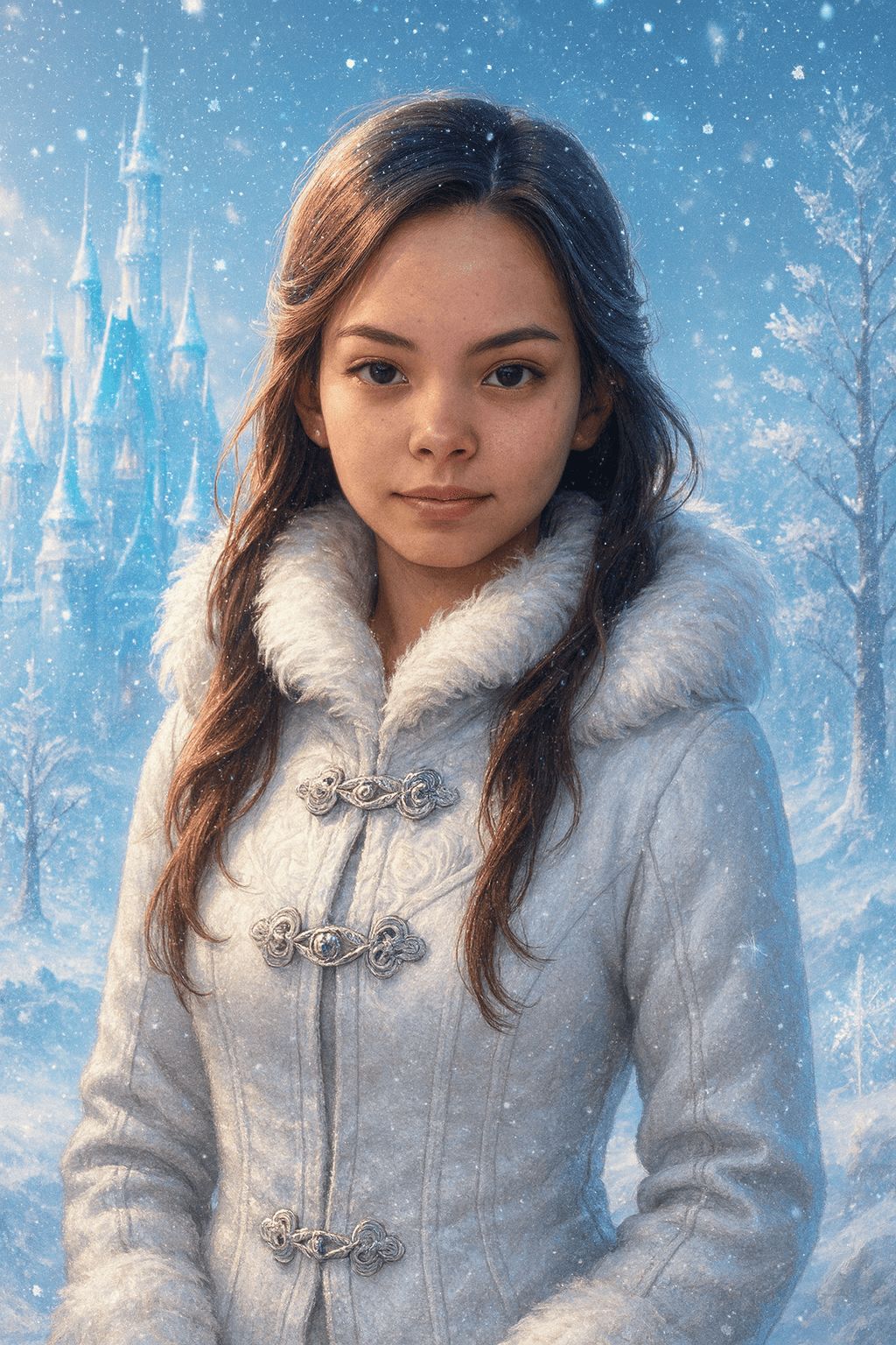 País helado estilo cuento de invierno