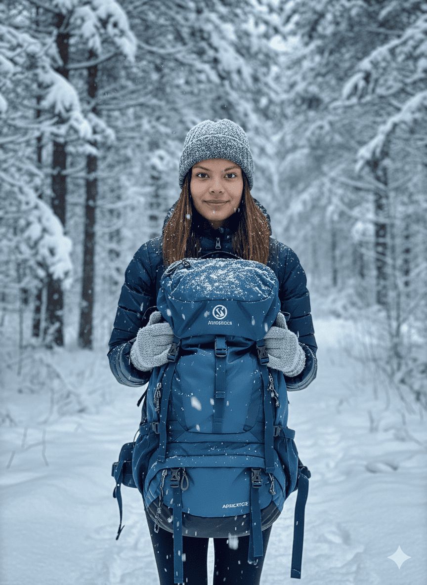 Bosque nevado nórdico + Mochila resistente