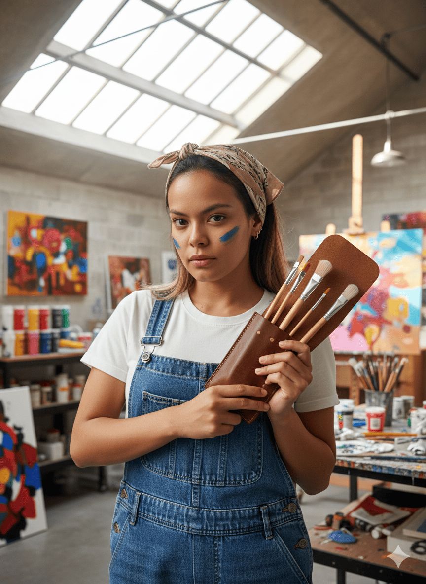 arte industrial + estuche de cuero