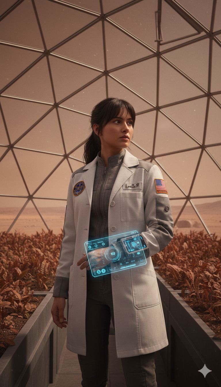 Científica Pioneer en una Colonia Marciana